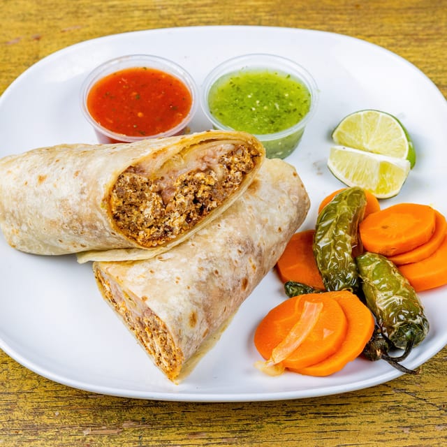 Chorizo & eggs Breakfast Burrito.