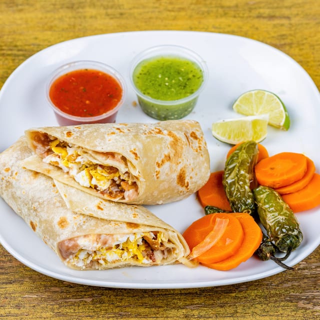 Potato & eggs Breakfast Burrito.