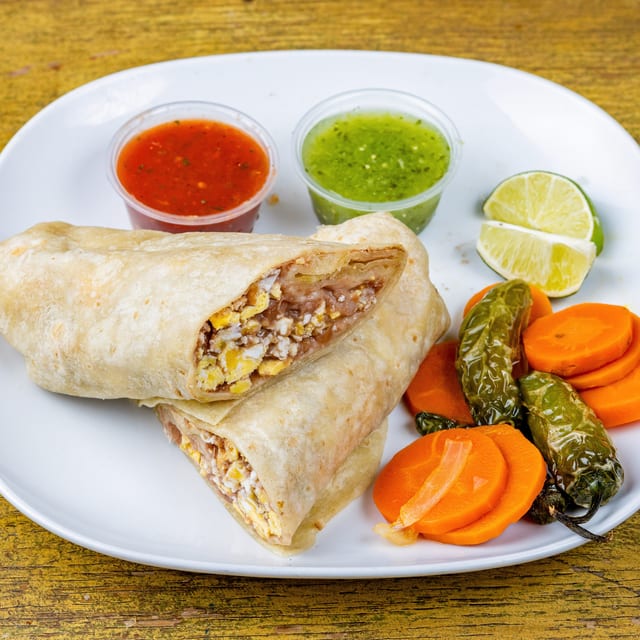 Bean & Eggs Breakfast Burrito.
